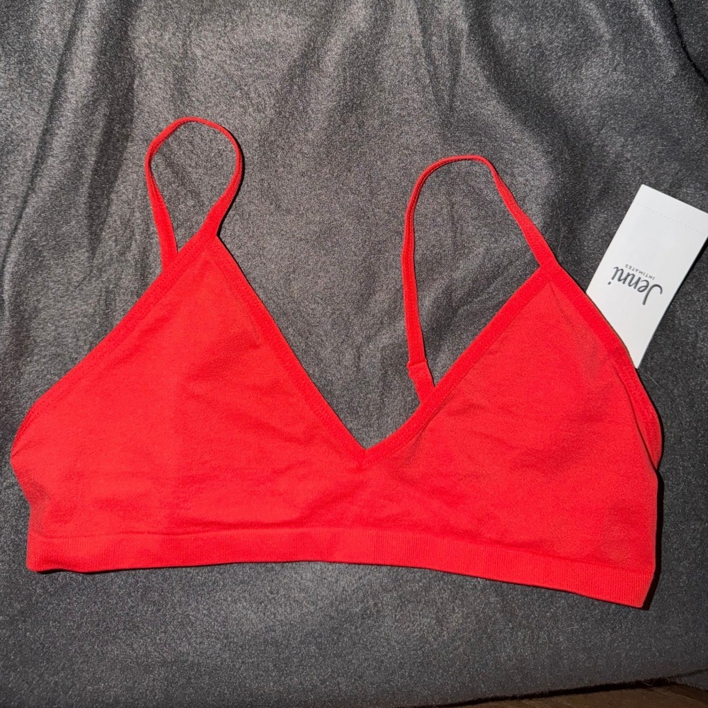 Jenni Intimates Papaya Punch Seamless Triangle Bralette Red Small 100158355 NEW